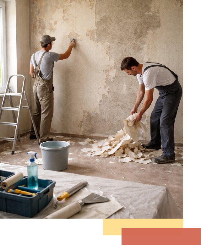 Снятие старых обоев в Барабинске быстро и качественно