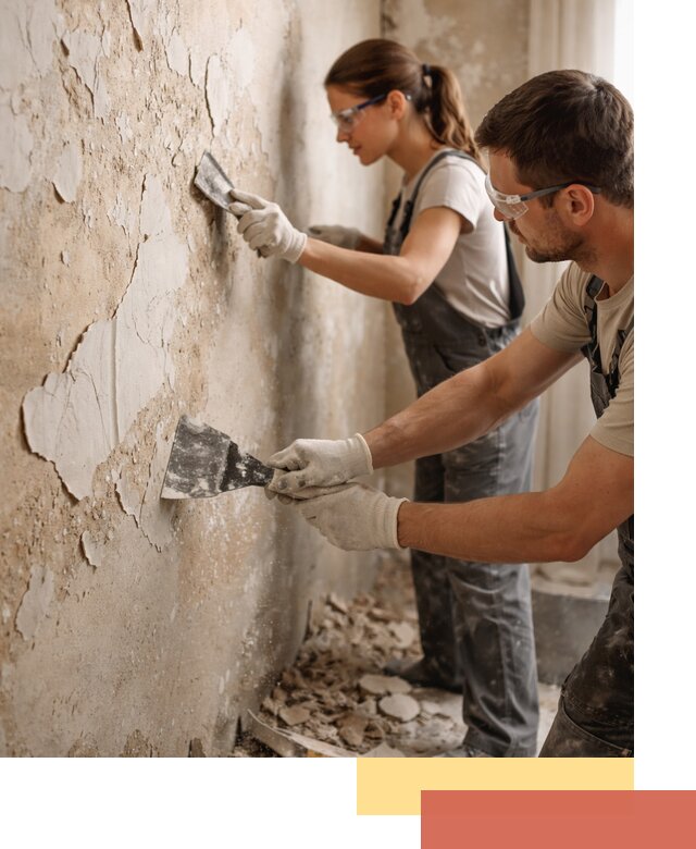 Снятие старой шпаклевки и подготовка поверхностей в Барабинске