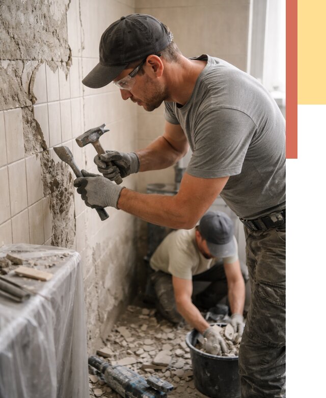 Демонтаж плитки со стен в Барабинске от 863 руб. — быстро и недорого | ОТДЕЛОЧНИК-Ббн