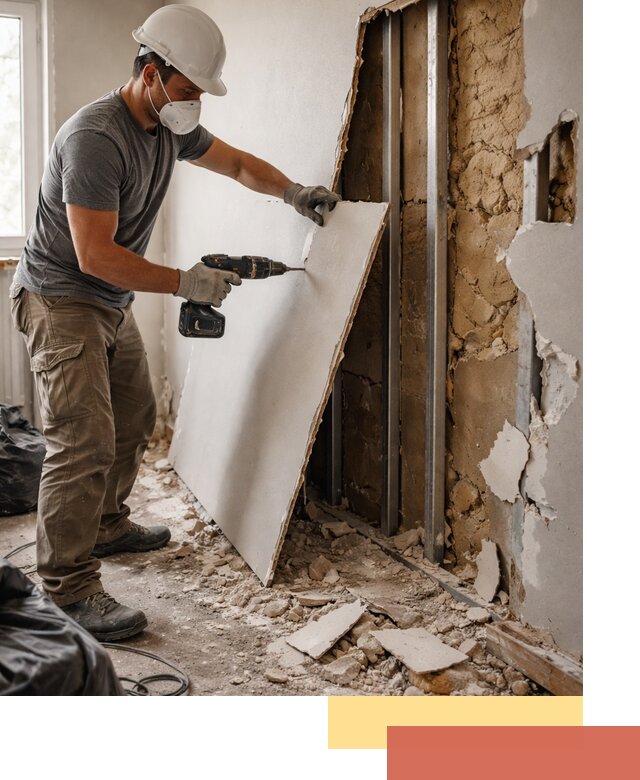 Демонтаж гипсокартона со стен в Барабинске качественно и быстро