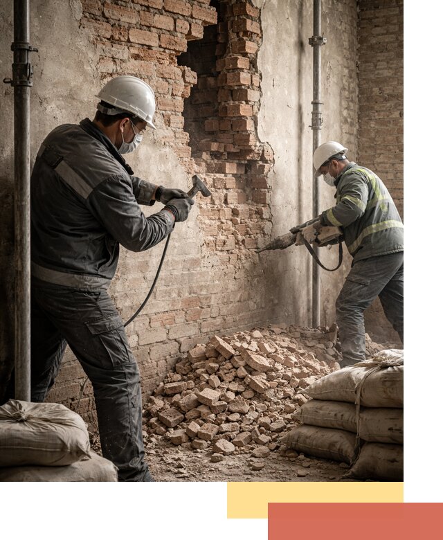 Демонтаж кирпичных стен в Барабинске быстро и безопасно