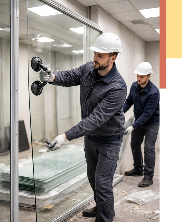 Демонтаж стеклянных перегородок в Барабинске от 3250 руб. — быстро и недорого | ОТДЕЛОЧНИК-Ббн