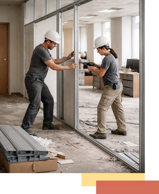 Демонтаж алюминиевых перегородок в Барабинске быстро и аккуратно