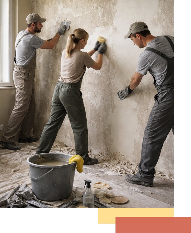 Очистка стен от клея и грунтовки в Барабинске качественно и быстро