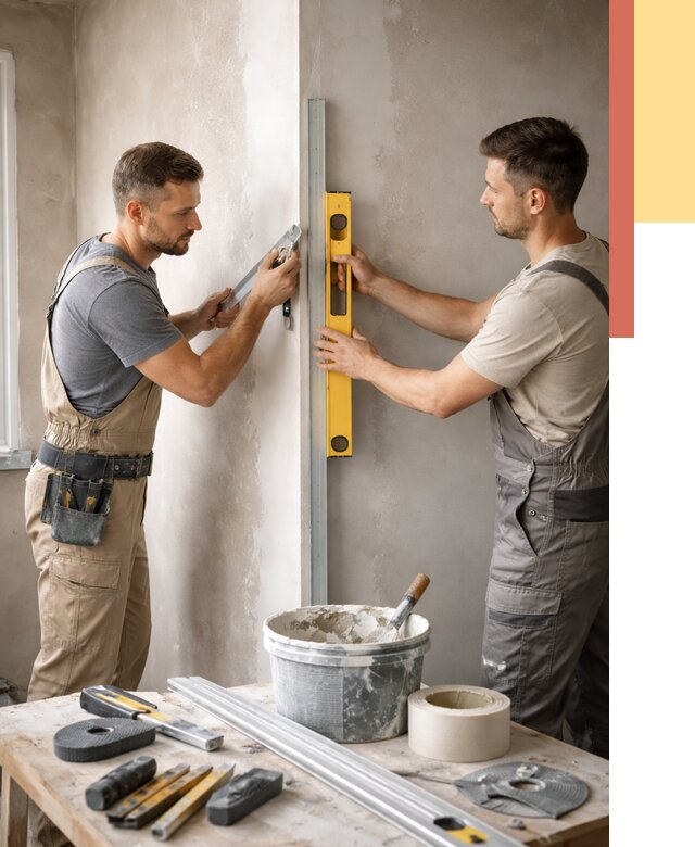 Выведение углов стен в Барабинске от 1879 руб. быстро и недорого | ОТДЕЛОЧНИК-Ббн