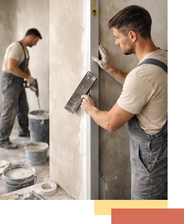 Выведение углов стен в Барабинске: монтаж и оштукатуривание