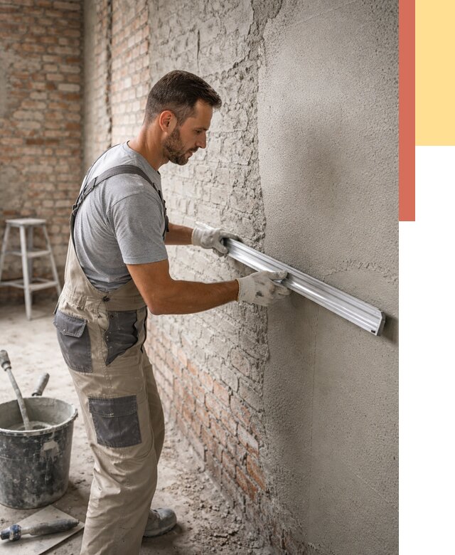 Штукатурка кирпичных стен в Барабинске от 4571 руб/м2 — быстро и недорого | ОТДЕЛОЧНИК-Ббн