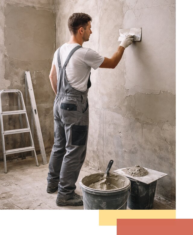 Штукатурка стен в ванной под ключ в Барабинске