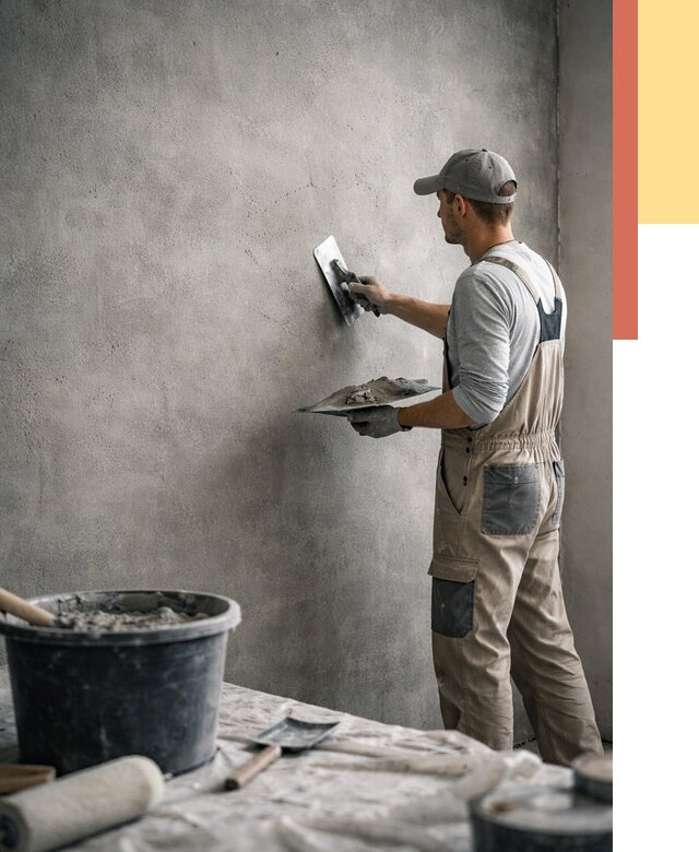 Декоративная штукатурка под бетон в Барабинске от 2539 руб./м² — нанесение под ключ | ОТДЕЛОЧНИК-Ббн