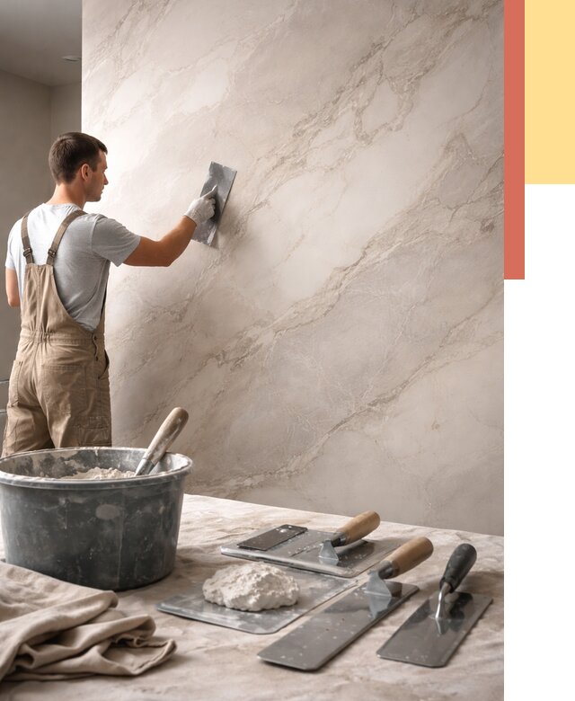 Декоративная штукатурка под мрамор в Барабинске от 2844 руб./м² — быстро и недорого | ОТДЕЛОЧНИК-Ббн