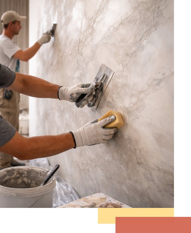 Декоративная штукатурка под мрамор в Барабинске для стен и потолков