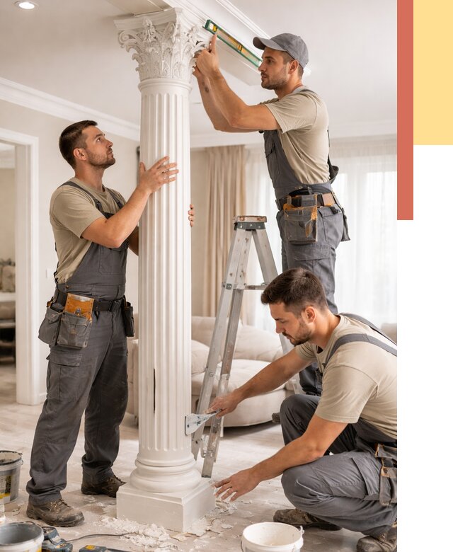 Установка декоративных колонн в Барабинске от 12188 руб. под ключ | ОТДЕЛОЧНИК-Ббн