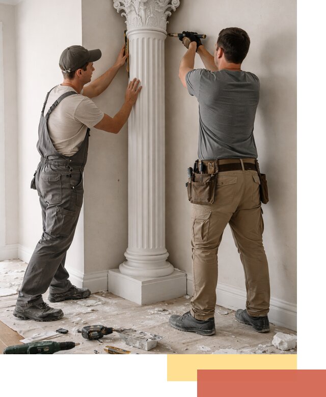 Установка декоративных колонн в Барабинске под ключ