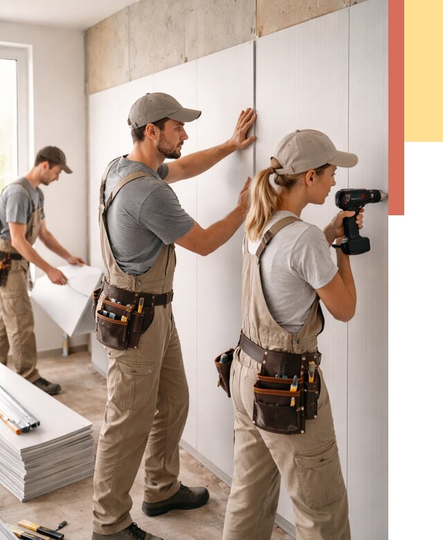 Монтаж ПВХ панелей на стены в Барабинске от 457 руб/м2 — быстро и недорого | ОТДЕЛОЧНИК-Ббн