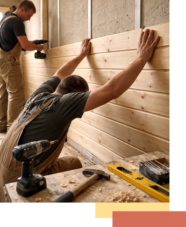 Монтаж деревянной вагонки на стены в Барабинске быстро и качественно