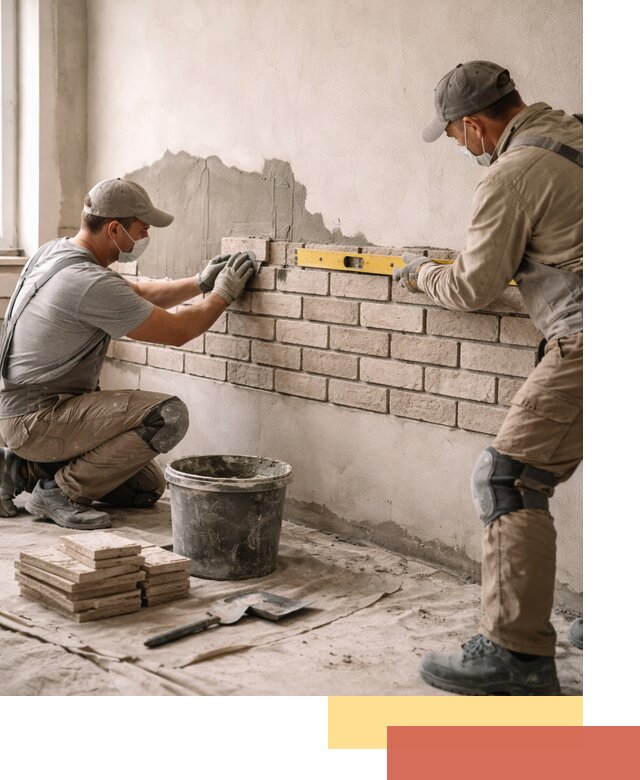 Монтаж декоративного кирпича профессионально в Барабинске