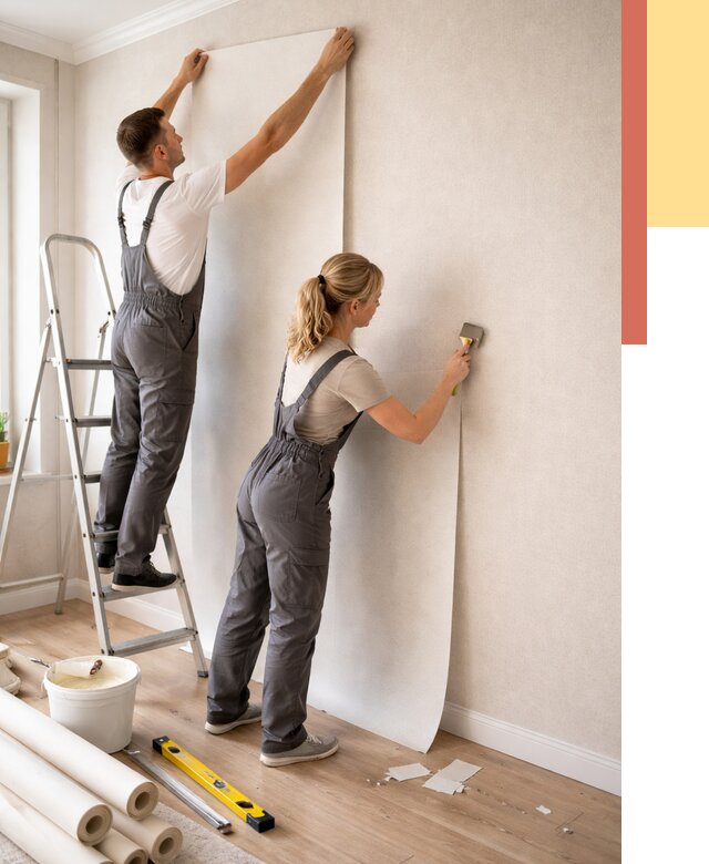 Поклейка флизелиновых обоев в Барабинске от 6094 руб. | Быстро и недорого — ОТДЕЛОЧНИК-Ббн