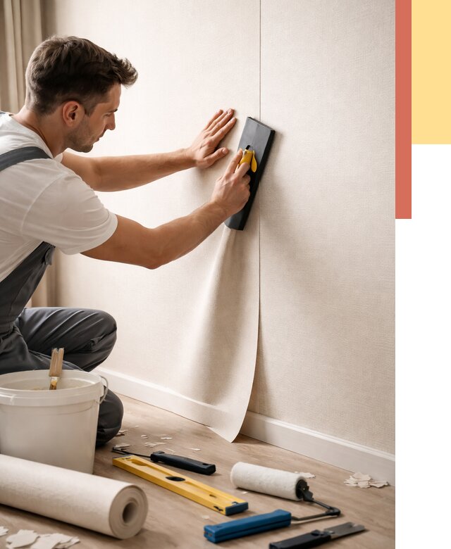 Поклейка виниловых обоев в Барабинске от 4571 руб. | Быстро и недорого — ОТДЕЛОЧНИК-Ббн