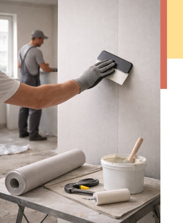 Поклейка обоев под покраску в Барабинске от 3555 руб. за м2 | ОТДЕЛОЧНИК-Ббн