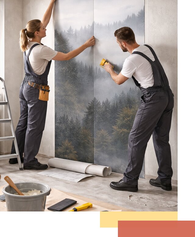 Поклейка фотообоев профессионально в Барабинске под ключ