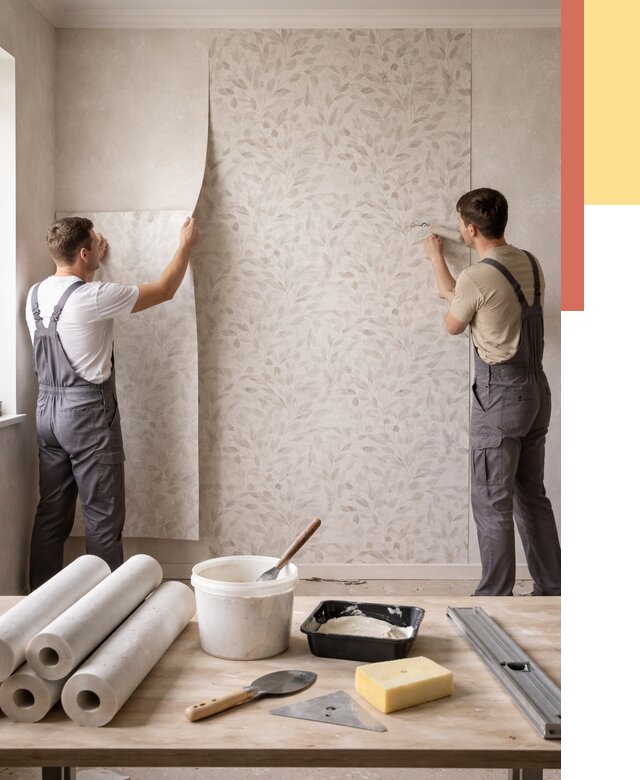 Поклейка обоев с подбором рисунка в Барабинске от 3555 руб. | ОТДЕЛОЧНИК-Ббн - быстро и недорого