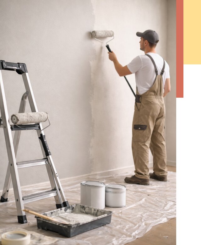 Покраска стен латексной краской в Барабинске от 4571 руб. за м2 | ОТДЕЛОЧНИК-Ббн