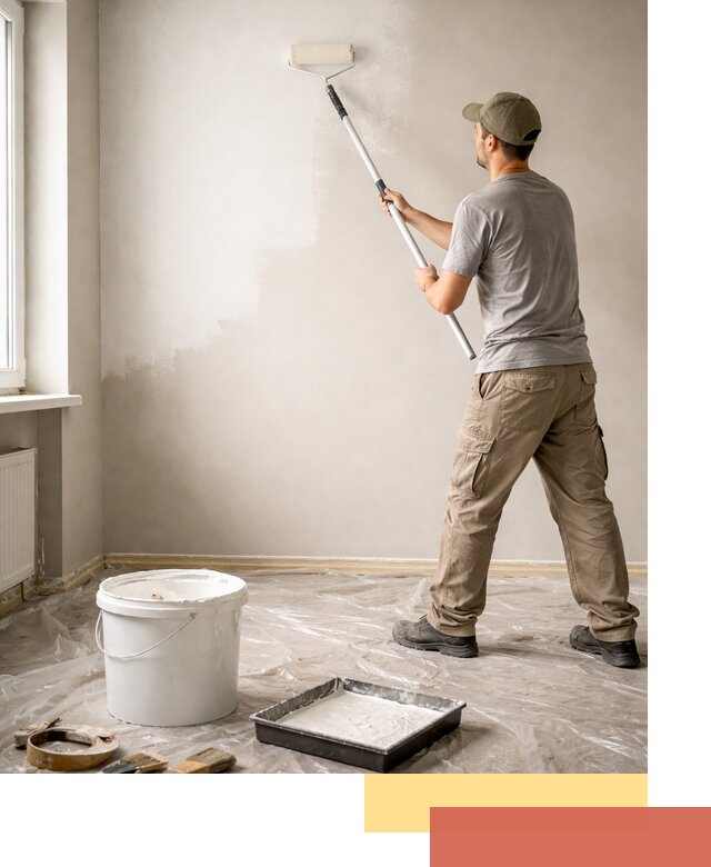 Покраска стен латексной краской в Барабинске качественно и быстро