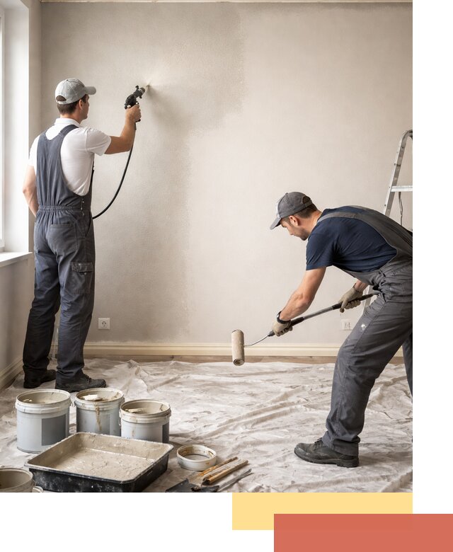 Покраска стен моющейся краской и защита поверхностей в Барабинске