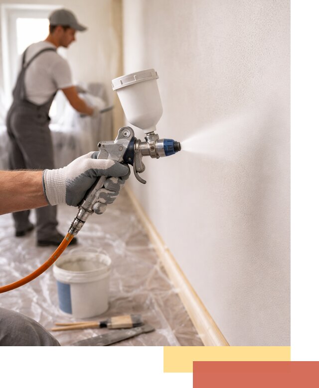 Покраска стен краскопультом в Барабинске быстро и качественно