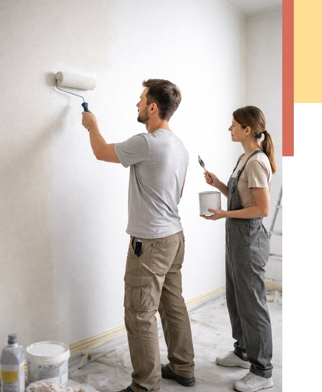 Окраска стен по стеклохолсту в Барабинске от 4571 руб/м² под ключ | ОТДЕЛОЧНИК-Ббн