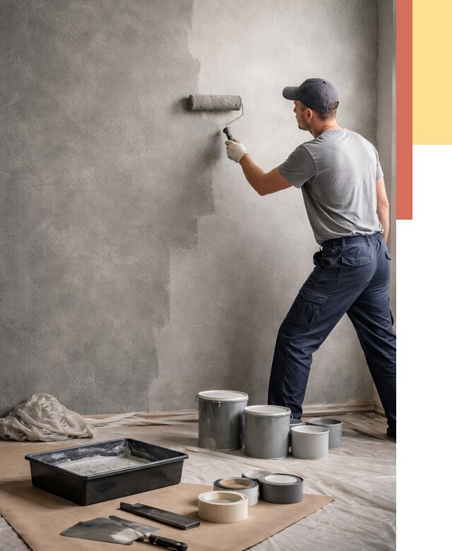 Покраска стен под бетон в Барабинске от 660 руб. за м2 — быстро и недорого | ОТДЕЛОЧНИК-Ббн