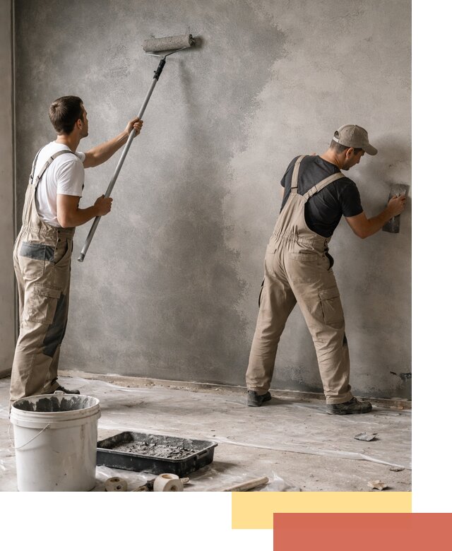 Покраска стен под бетон в Барабинске профессионально и недорого