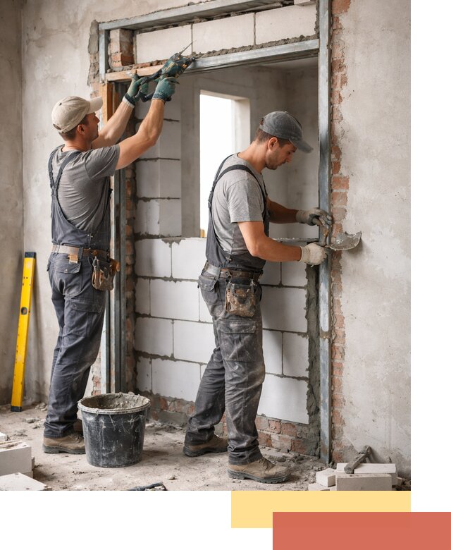 Закладка дверного проема под ключ в Барабинске: демонтаж, монтаж, отделка