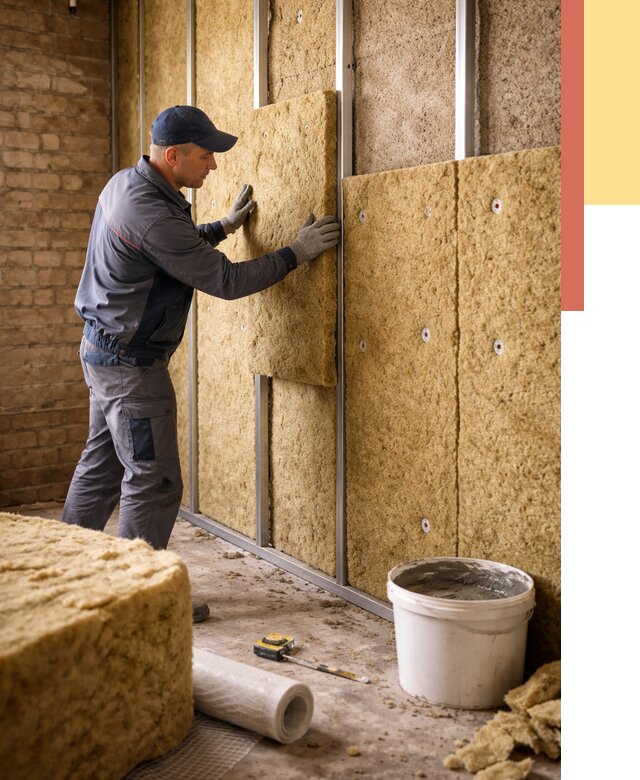 Утепление стен минватой в Барабинске от 1371 руб./м2 — недорого и быстро | ОТДЕЛОЧНИК-Ббн