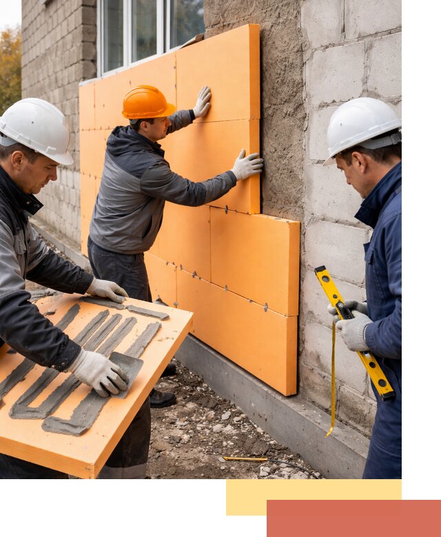 Утепление фасада пеноплексом под ключ в Барабинске