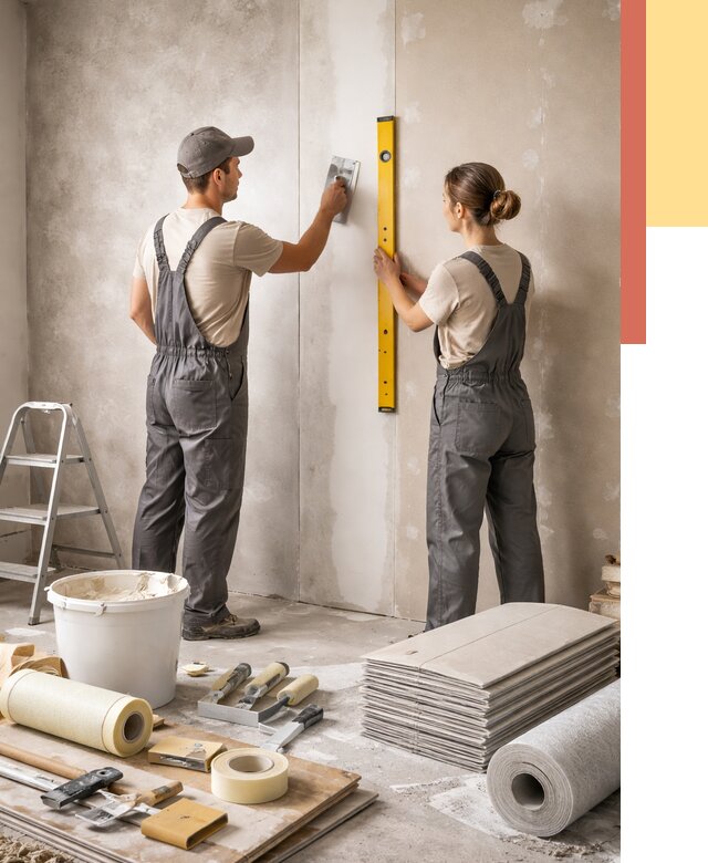 Отделка стен в Барабинске от 1524 руб/м² — недорого, быстро, под ключ | ОТДЕЛОЧНИК-Ббн