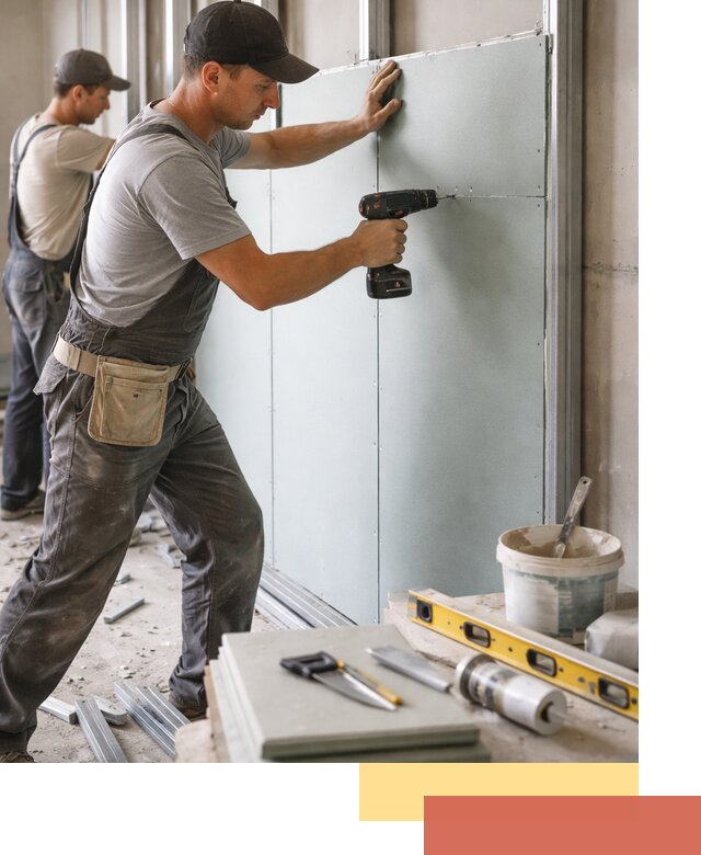 Кладка влагостойких перегородок ПГП в Барабинске