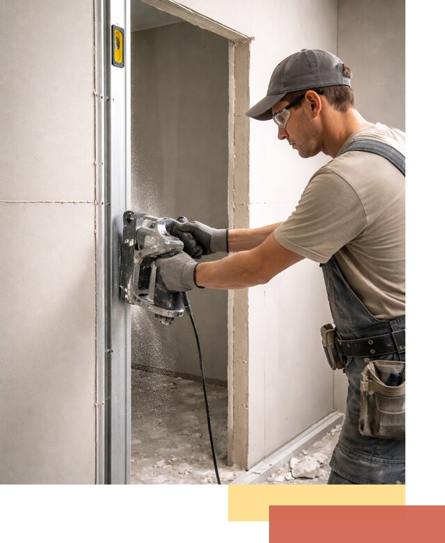 Устройство дверного проема в перегородке в Барабинске