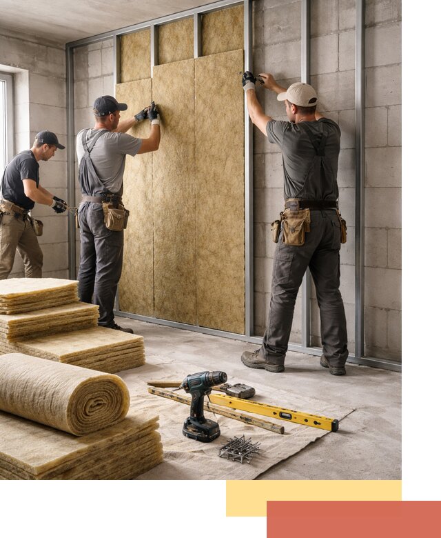 Шумоизоляция перегородок из блоков в Барабинске — монтаж и защита шумоизоляцией