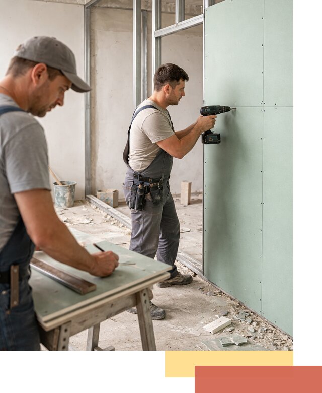 Перегородки из влагостойкого гипсокартона под ключ в Барабинске