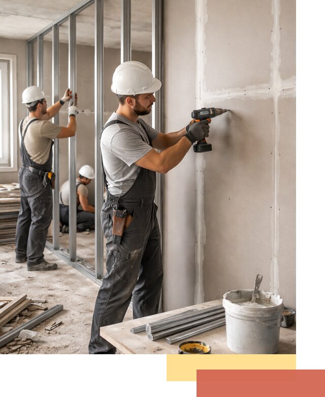 Перегородки из огнестойкого гипсокартона в Барабинске под ключ