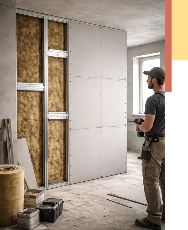 Усиленная перегородка под навеску в Барабинске от 13001 руб. — монтаж под ключ | ОТДЕЛОЧНИК-Ббн