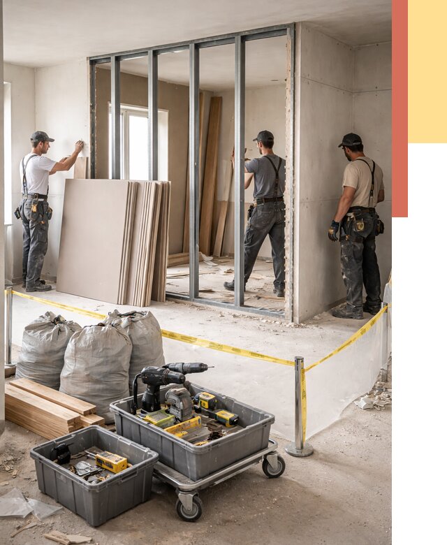 Перенос гипсокартонной перегородки в Барабинске под ключ от 4571 руб. | Демонтаж и монтаж – ОТДЕЛОЧНИК-Ббн