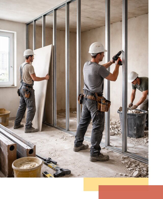 Перенос гипсокартонной перегородки в Барабинске профессионально и быстро