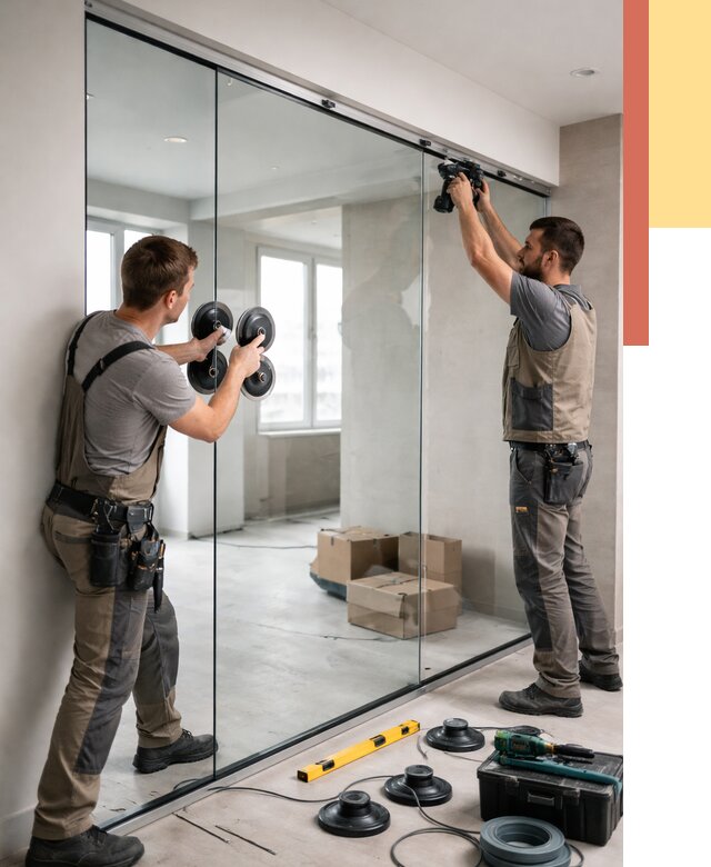 Монтаж стеклянных перегородок в Барабинске от 6602 руб. | ОТДЕЛОЧНИК-Ббн