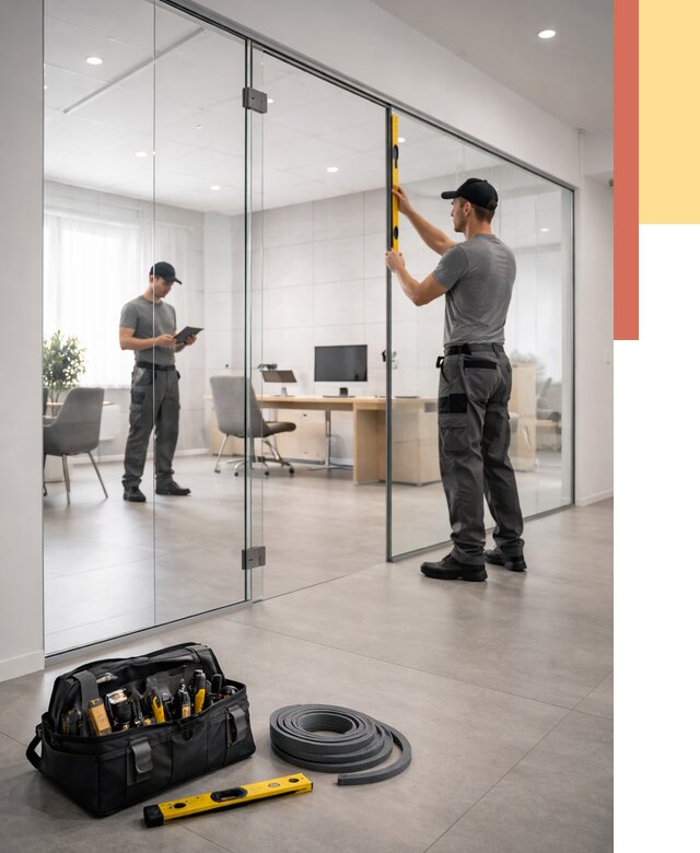 Цельностеклянные перегородки под ключ в Барабинске от 9649 руб. — монтаж и цены | ОТДЕЛОЧНИК-Ббн