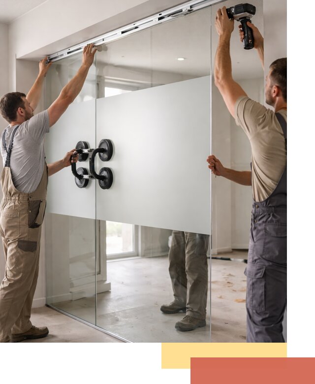 Матовые стеклянные перегородки под ключ в Барабинске