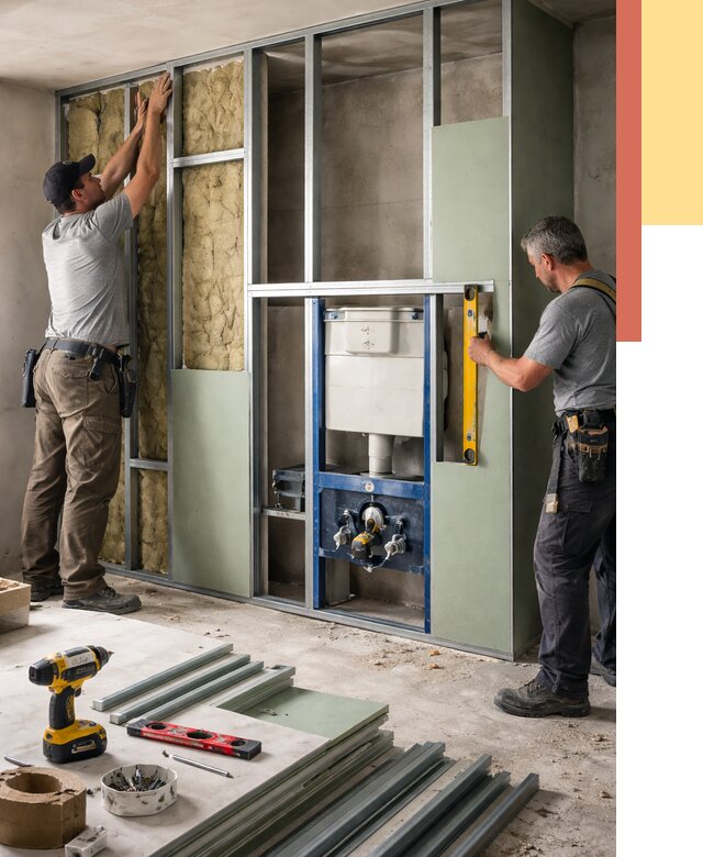 Установка сантехнических перегородок в Барабинске от 8633 руб. | ОТДЕЛОЧНИК-Ббн