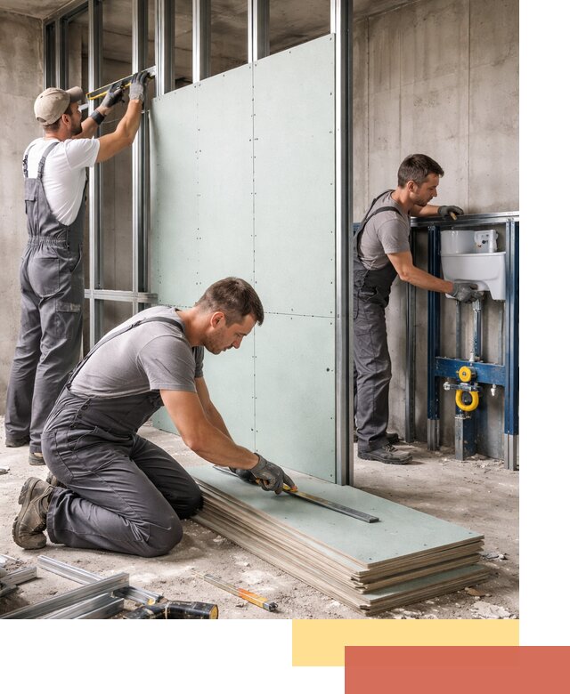 Монтаж и ремонт сантехнических перегородок в Барабинске