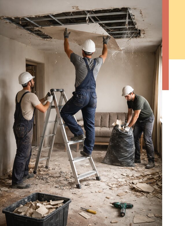 Демонтаж гипсокартонного потолка в Барабинске от 427 руб. за м2 — ОТДЕЛОЧНИК-Ббн